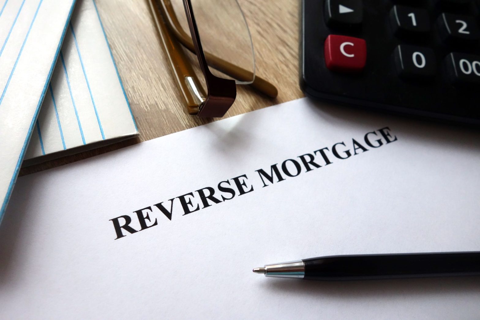 reverse mortgage written on paper