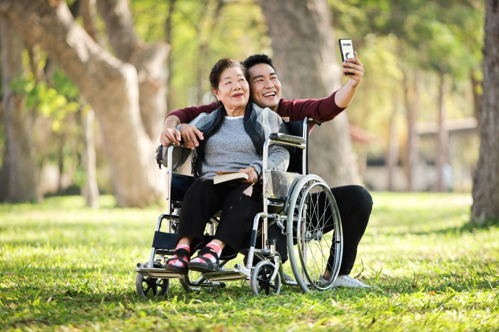 wheelchair mobility selfie