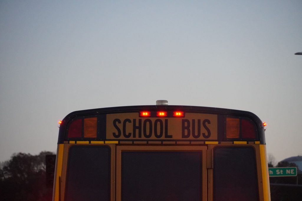 school bus in early morning light