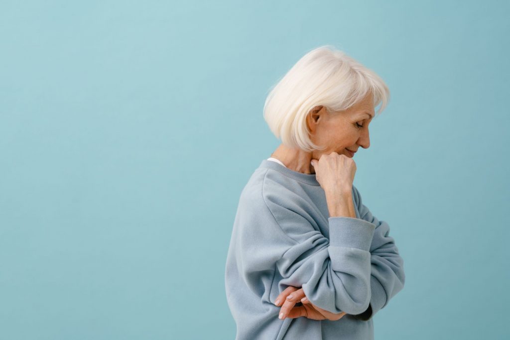 pensive senior woman over 50 live alone