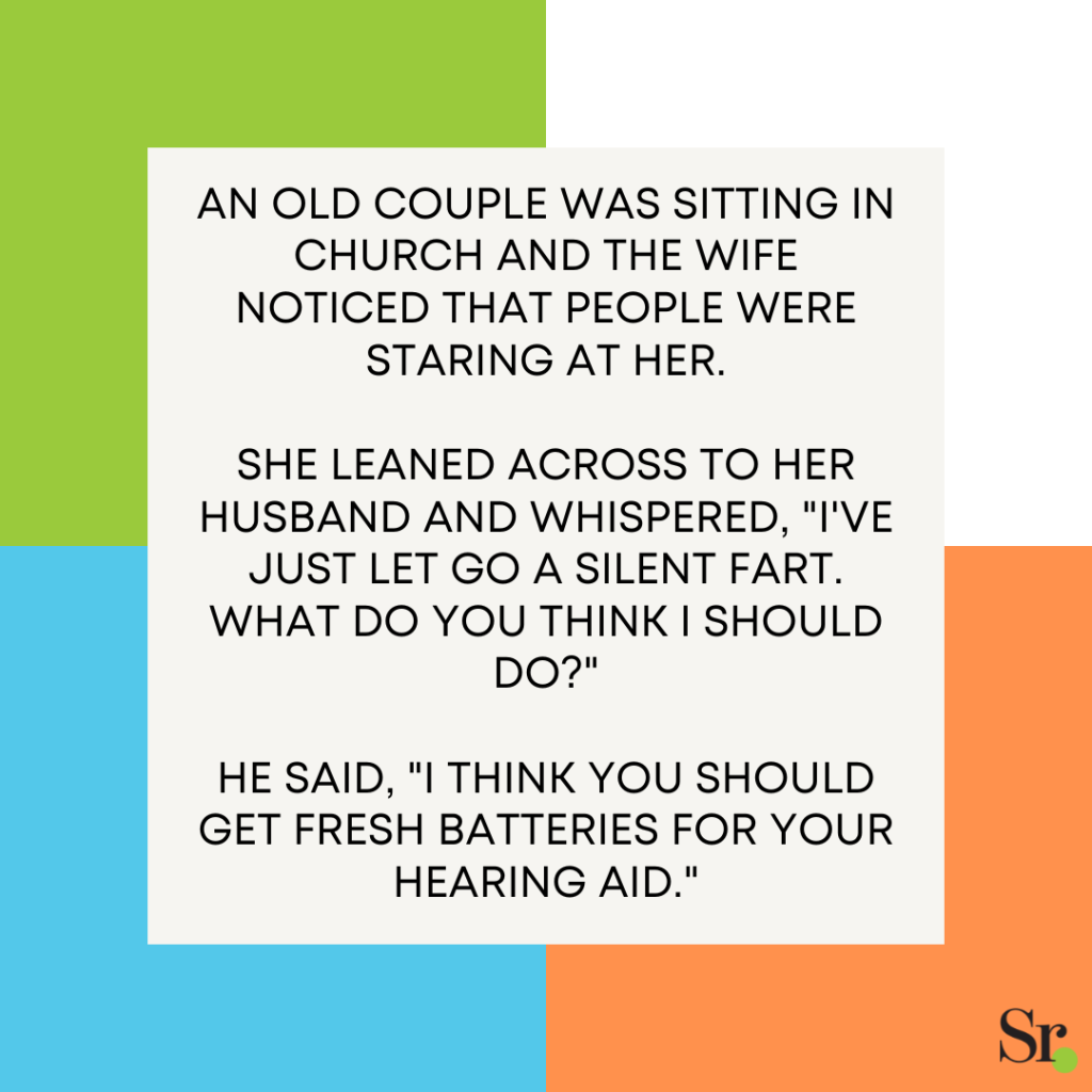 An old couple was sitting in Church and the wife noticed that people were staring at her.