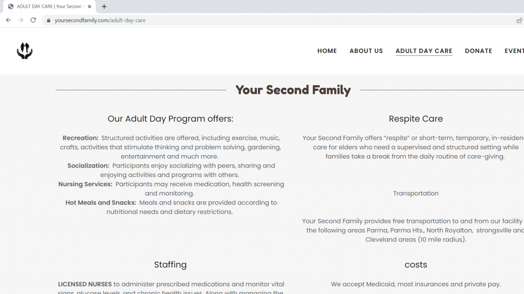 Your Second Family Adult Day Care Services