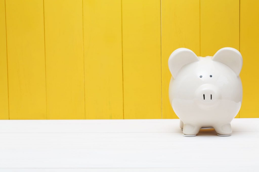 piggy bank with yellow background