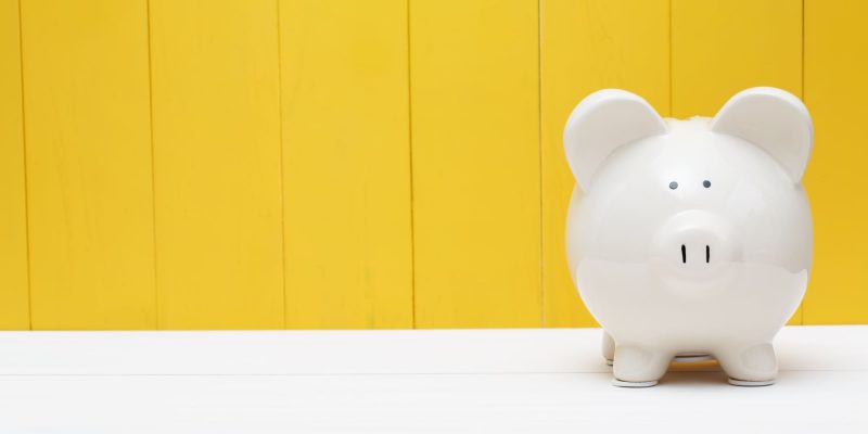 piggy bank with yellow background