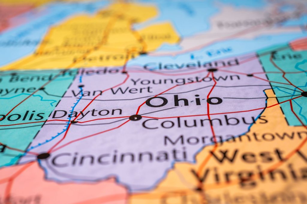 state of ohio map