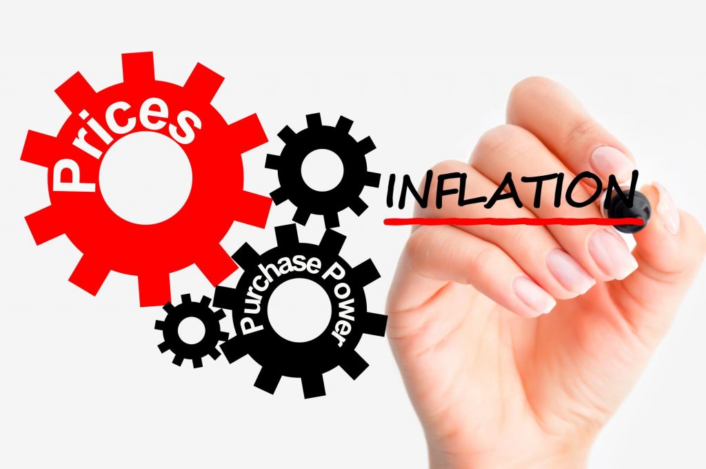 hand writing word inflation