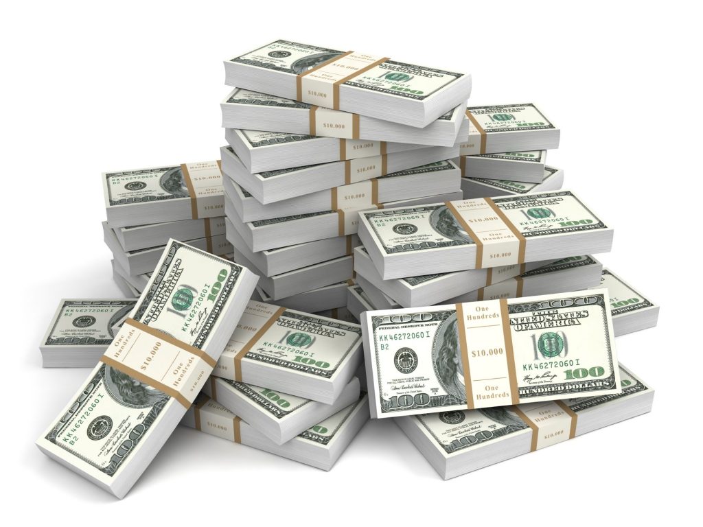 stack of retirement investing money