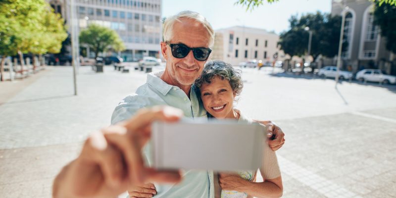 retired couple on vacation