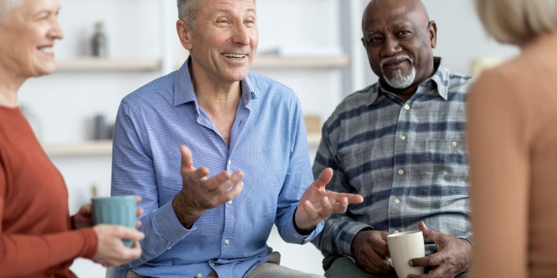 seniors talking to one another