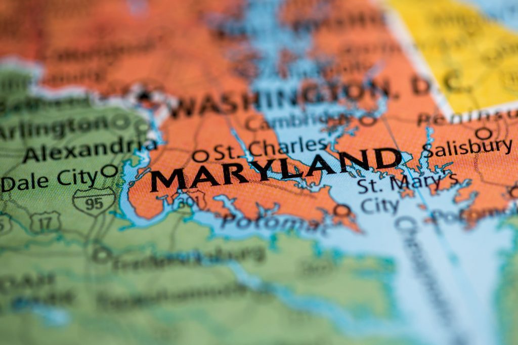 Maryland state map