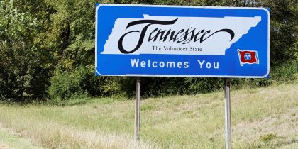 Tennessee state sign