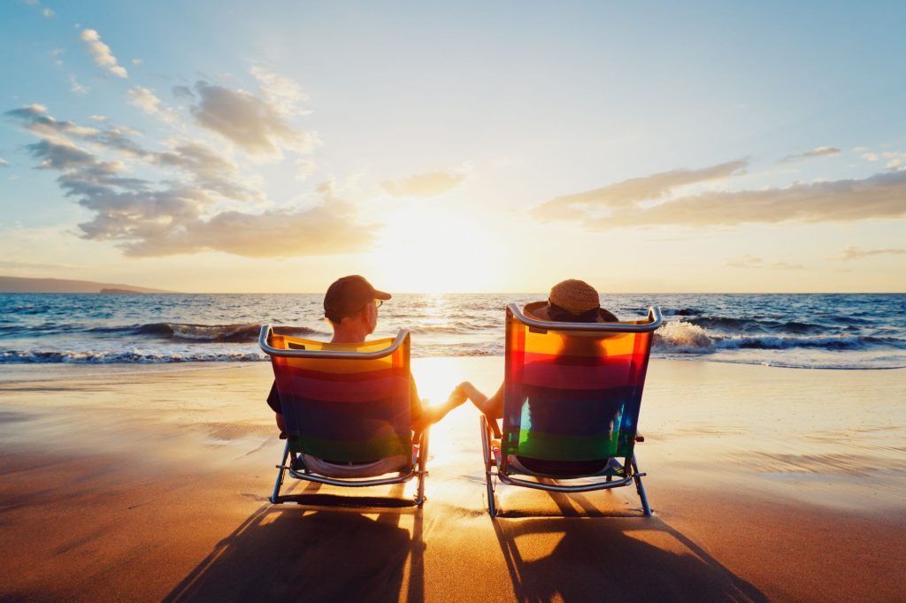 couple sitting on beach