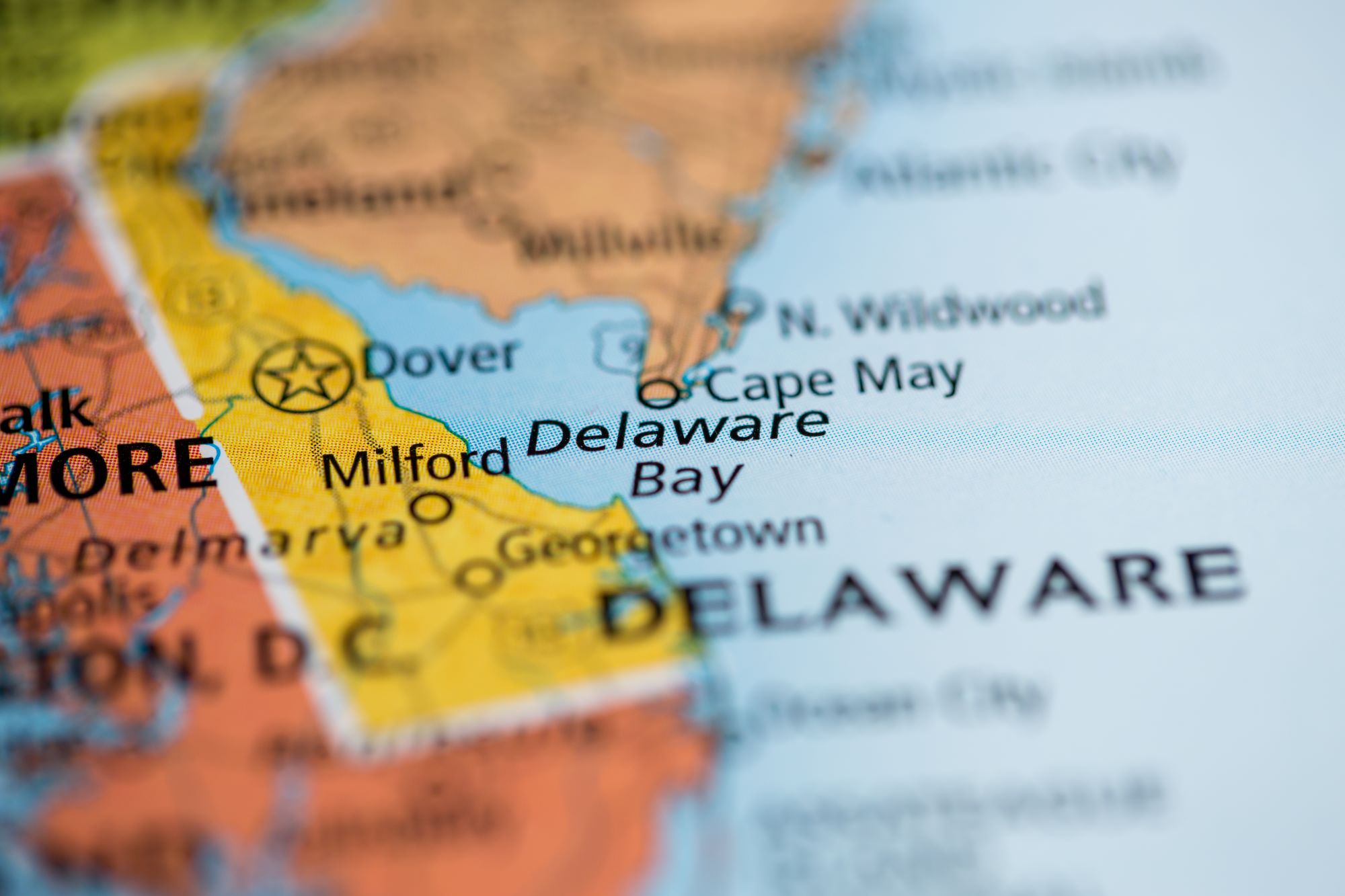 state of delaware on a map