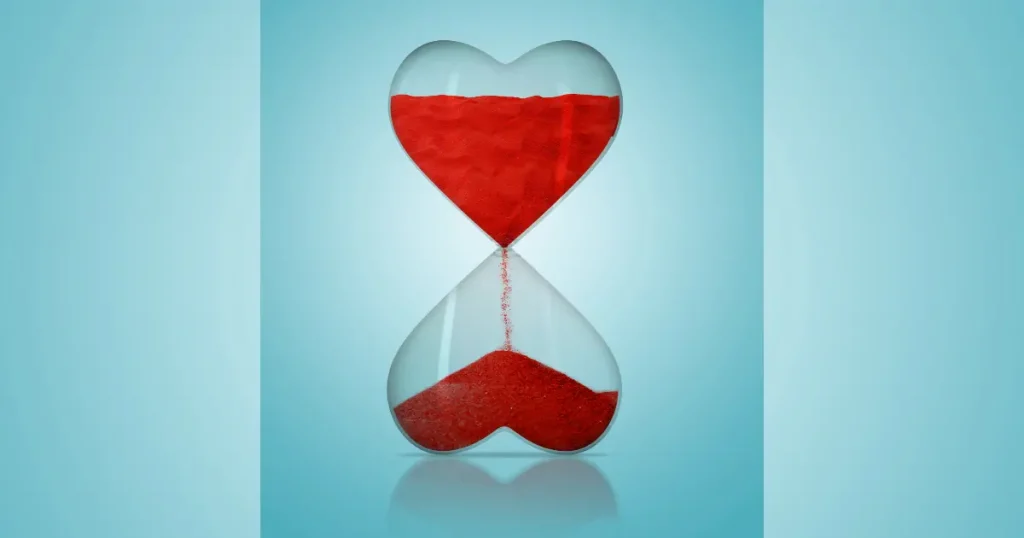 heart hour glass depicting organ donation time limit