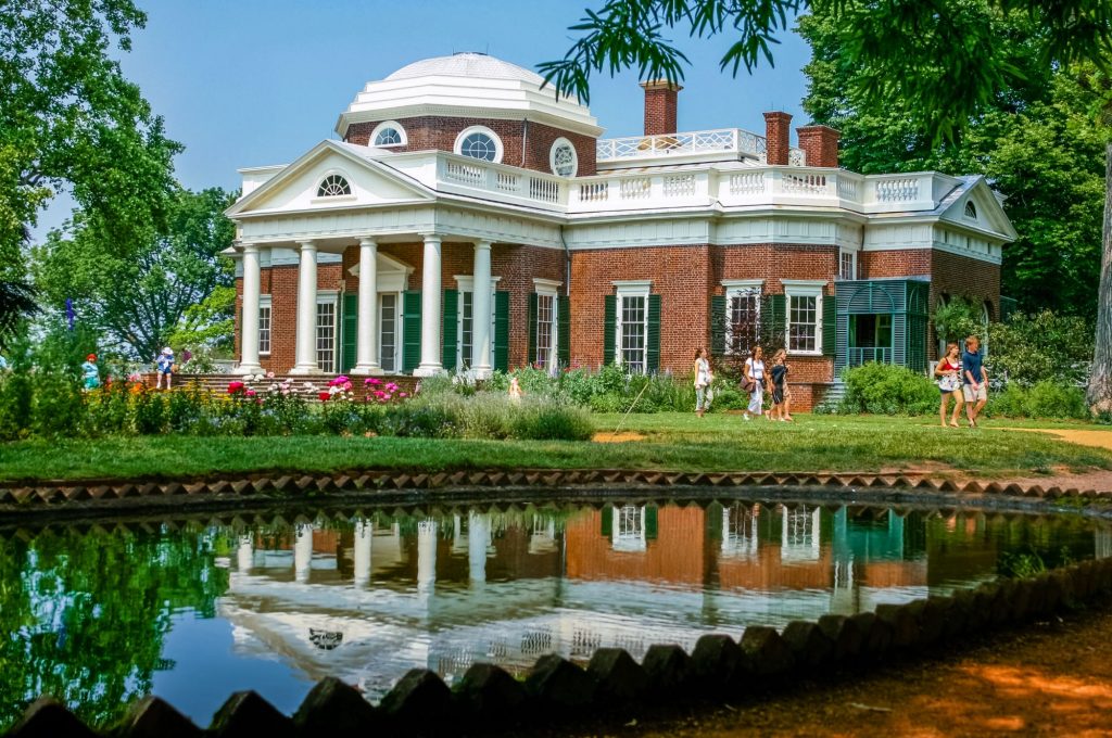 Monticello, home of Thomas Jefferson, in Charlottesville, VA