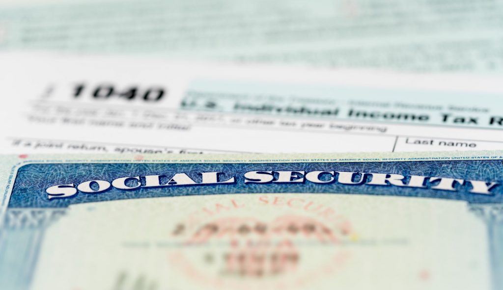 social security card and tax form