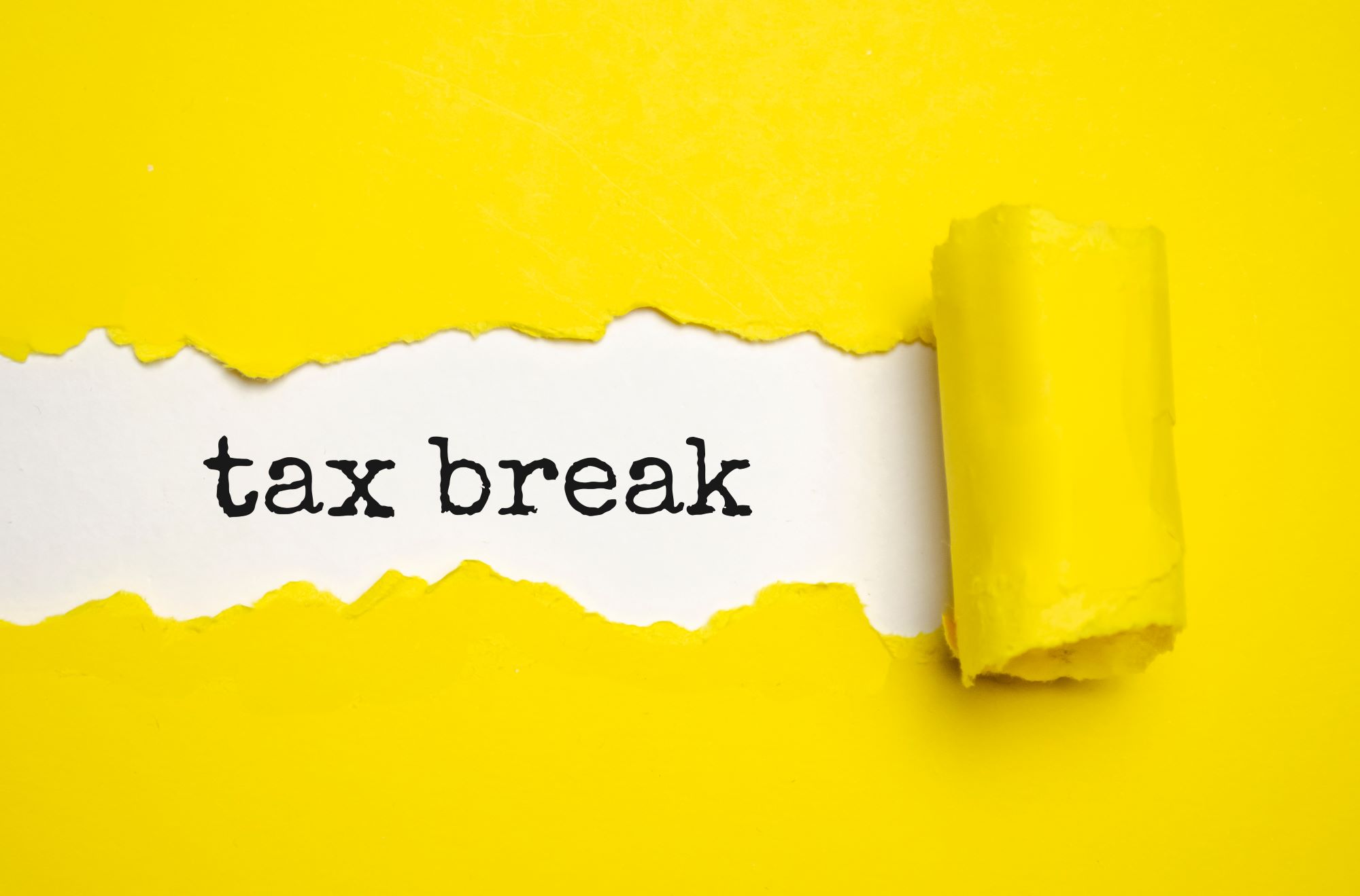 tax break bright yellow background