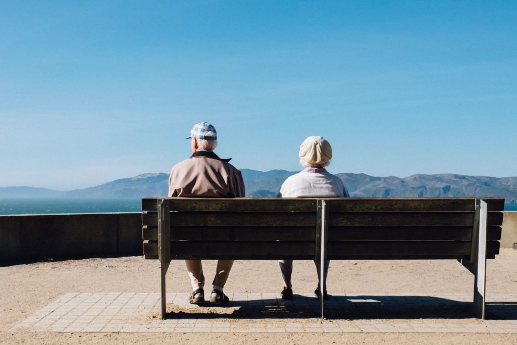 Older couple enjoying San Francisco view.