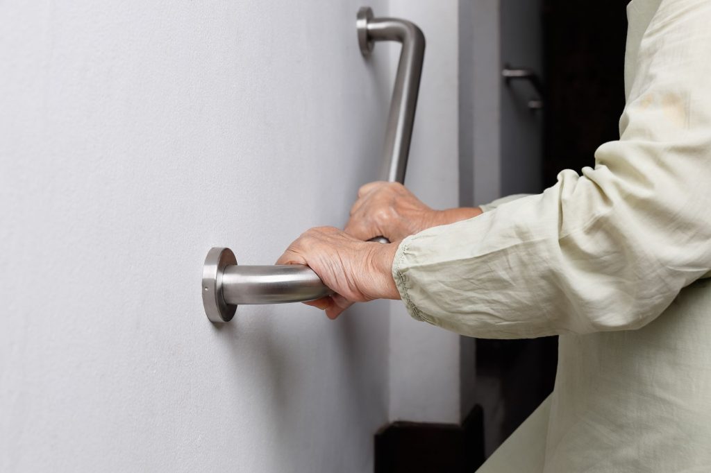 grab rail in senior apartment