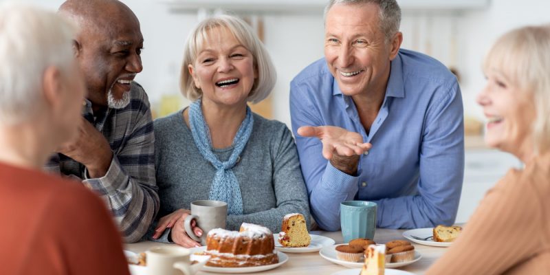 senior friends in a retirement community