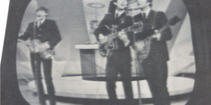 beatles on television in black and white