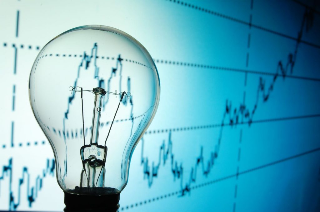 lightbulb with statistics background