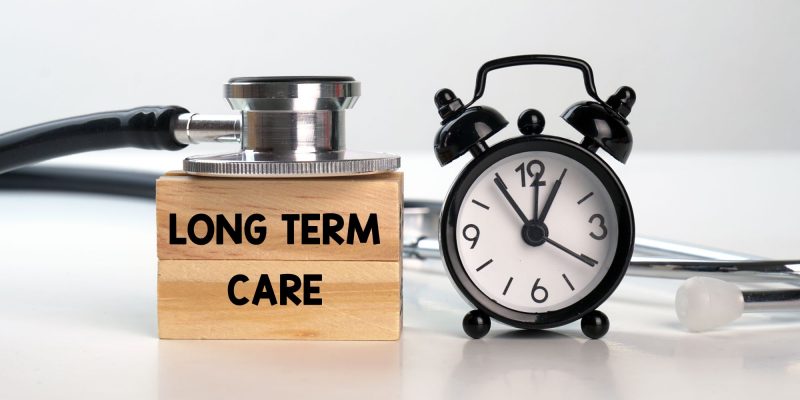 long-term care clock and stethescope