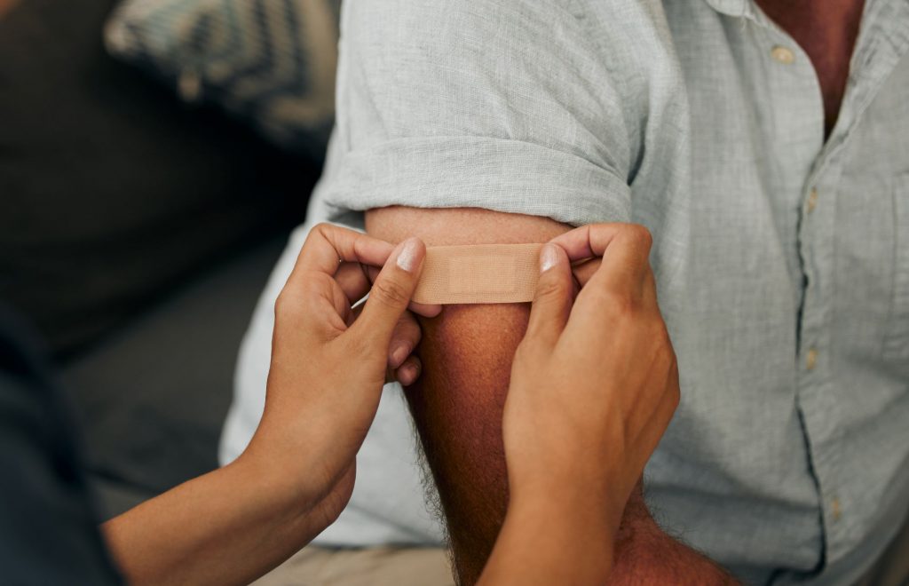 band aid on arm