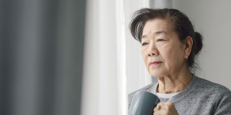 lonely asian woman