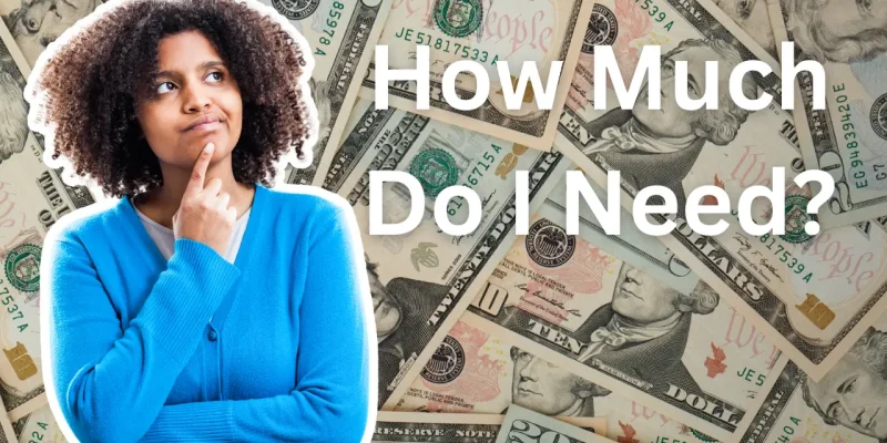 black woman with curly hair thinking about how much money she will need