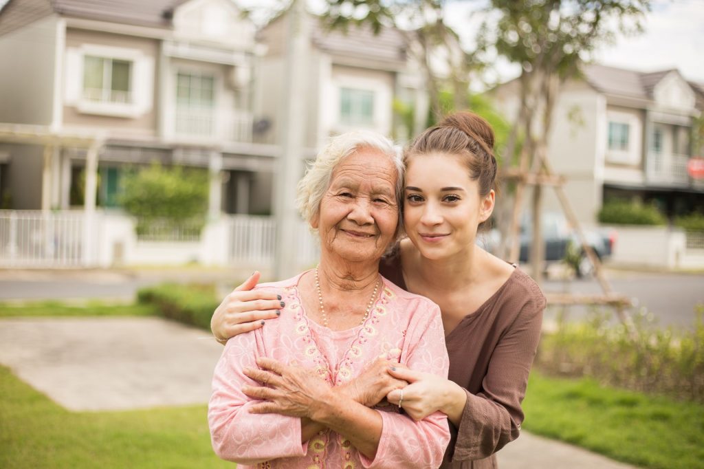 aging well with a caregiver and senior