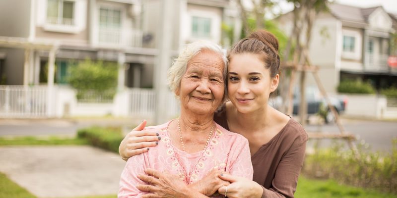 aging well with a caregiver and senior