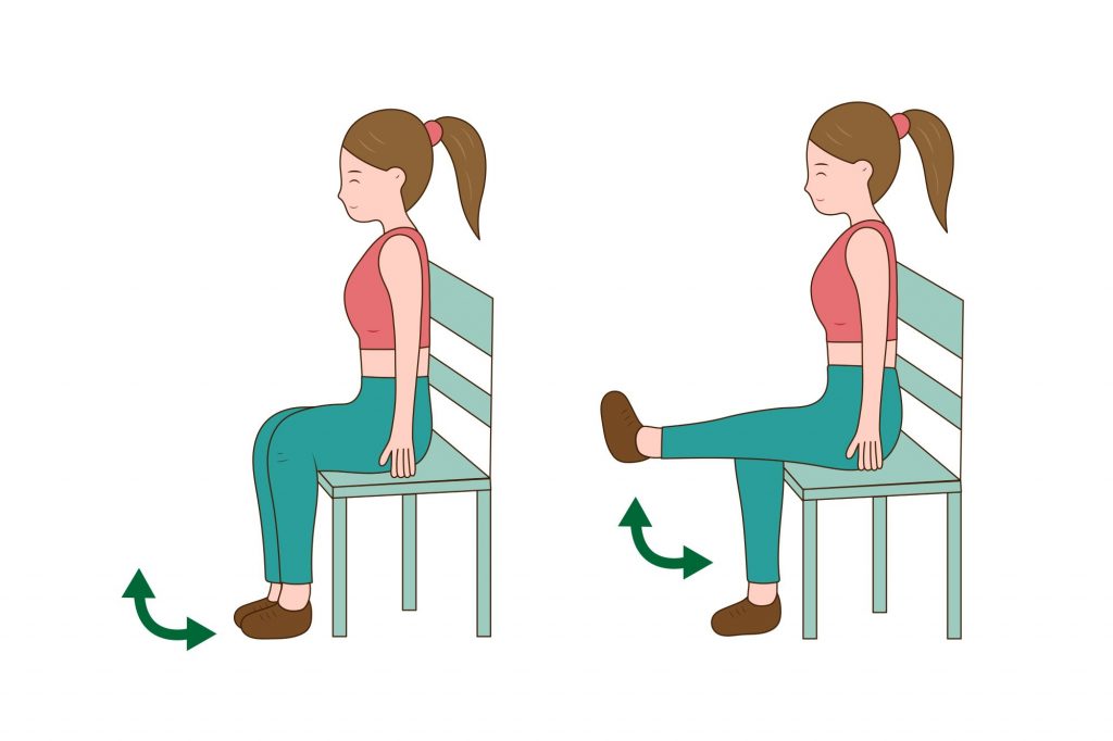 seated leg lifts, chair exercises for seniors