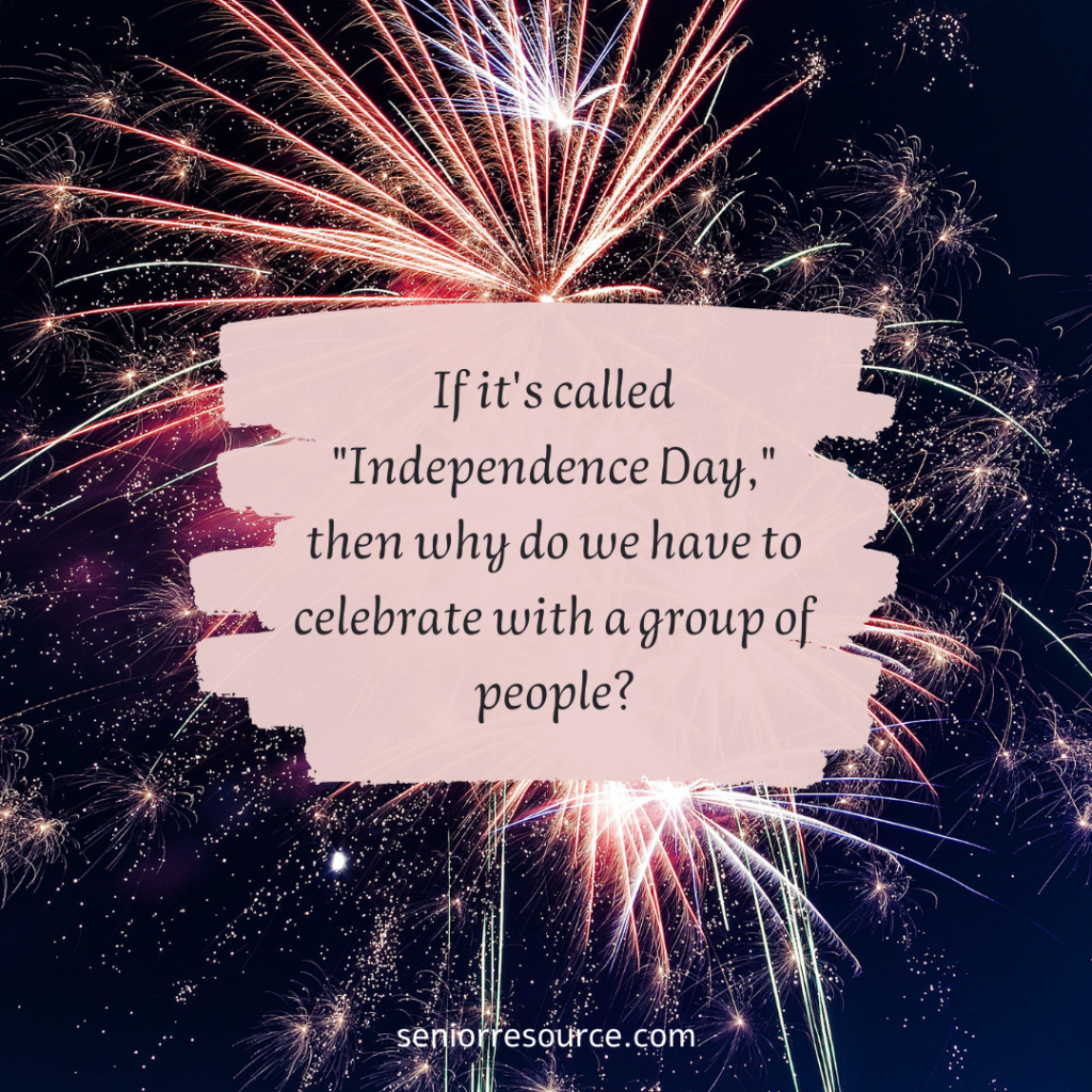 funny senior joke on a firework background