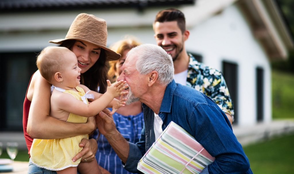 grandfather and baby