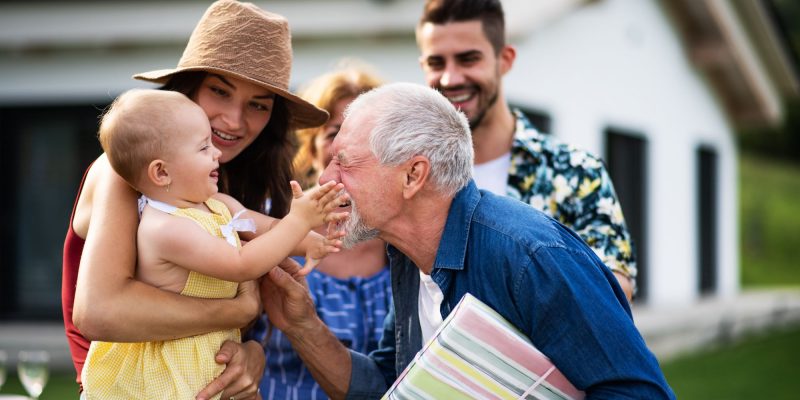 grandfather and baby