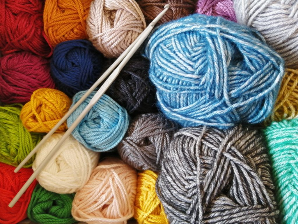 colorful knitting yarn, retirement hobby