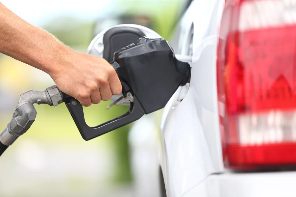 pumping gas at a gas pump