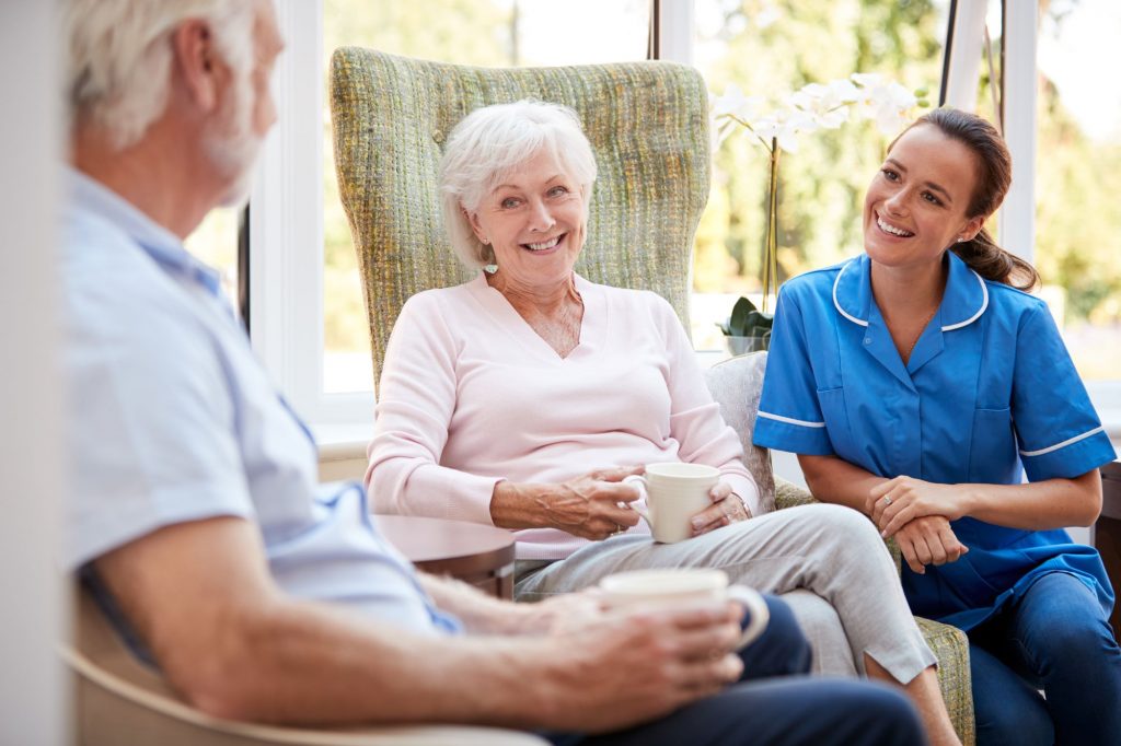 seniors with caregiver focused on whole life home care