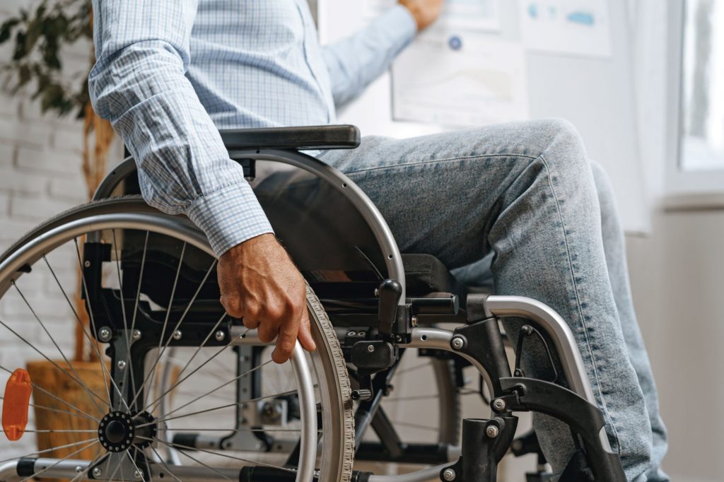 senior man in a wheelchair