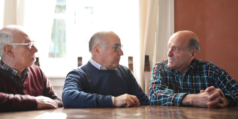 men discussing