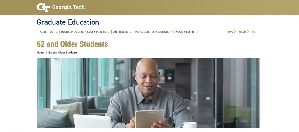 Georgia Tech website screenshot