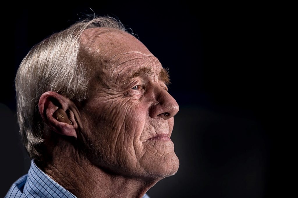 pensiver older man