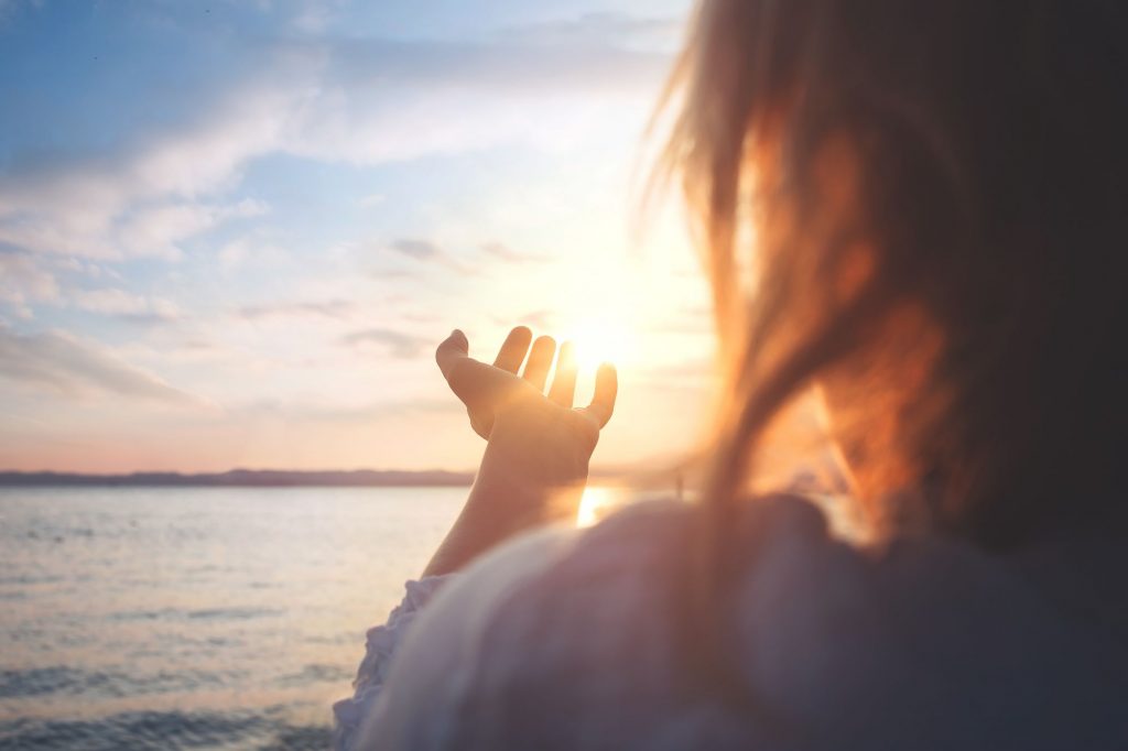worshiping outside in sunny area
