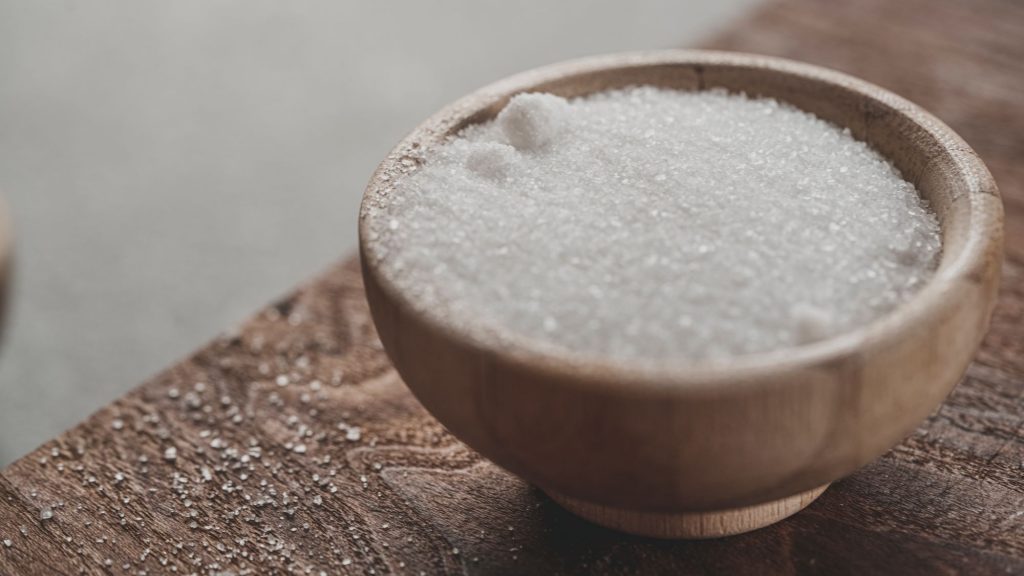 bowl of sugar up close
