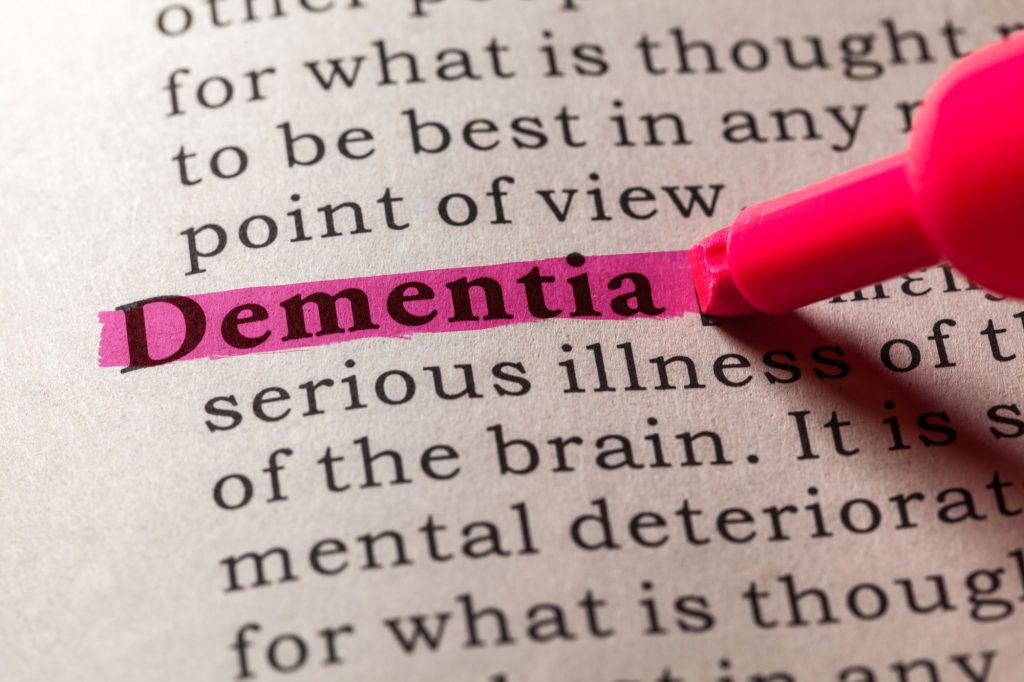 dementia definition hightlighted