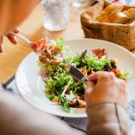 eating salad for lunch