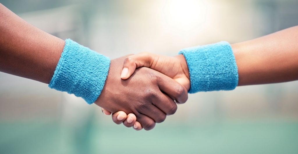 shaking hands sports