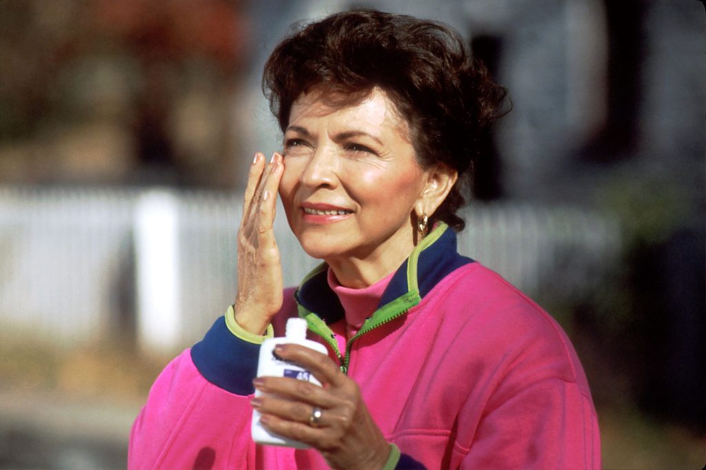 sunscreen older lady