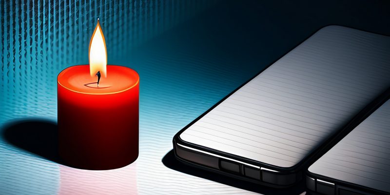 phone and candle